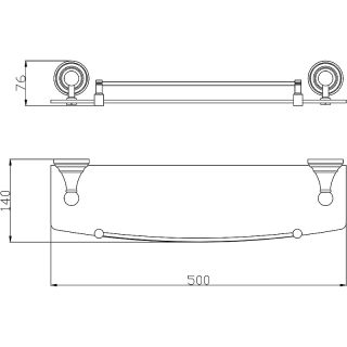 Стеклянная полка Rav Slezak Morava MKA0900/50B Белый